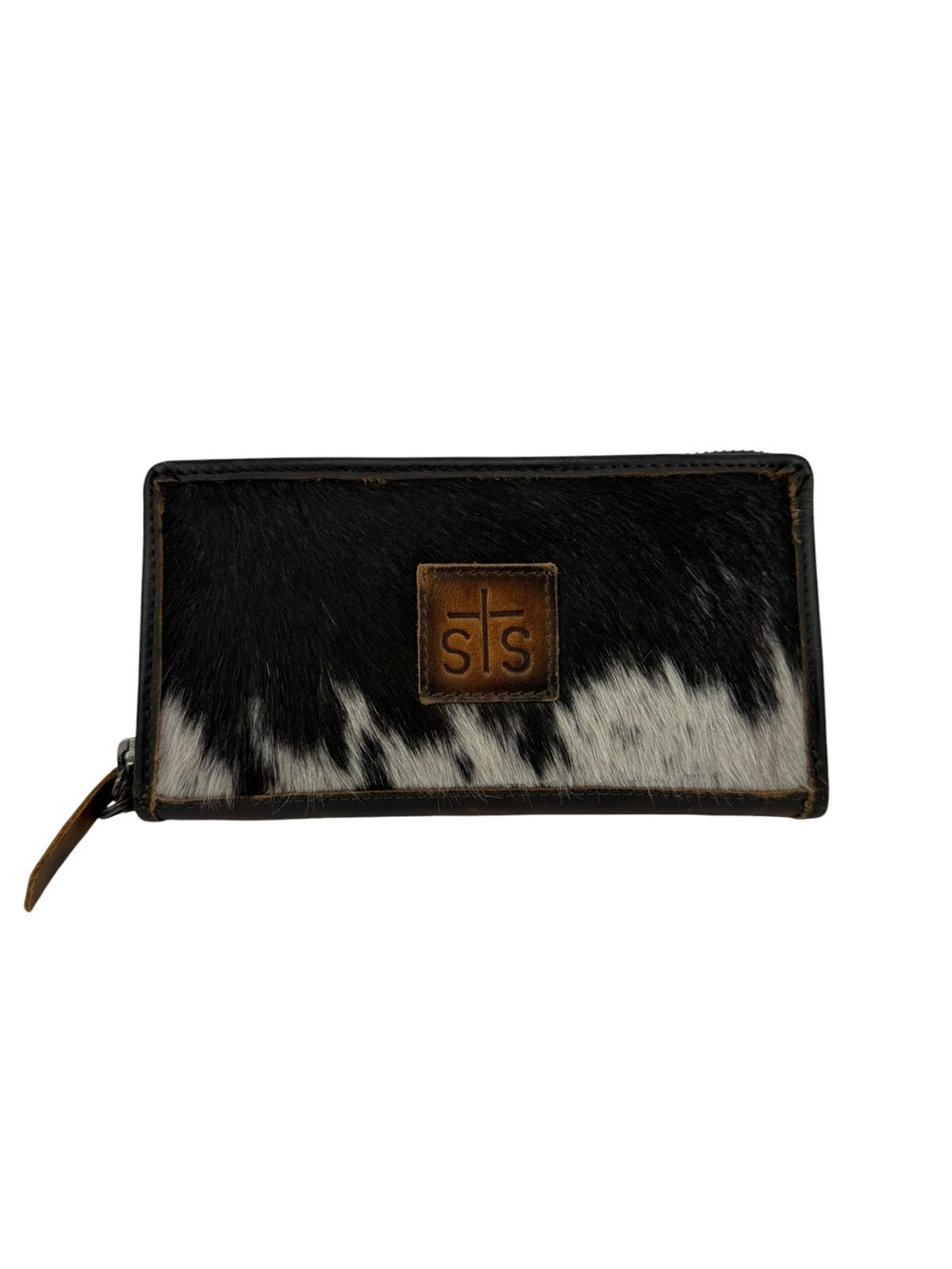 STS Ranchwear Cowhide Leather Wallet Zip Around Western Rodeo Rustic Chic